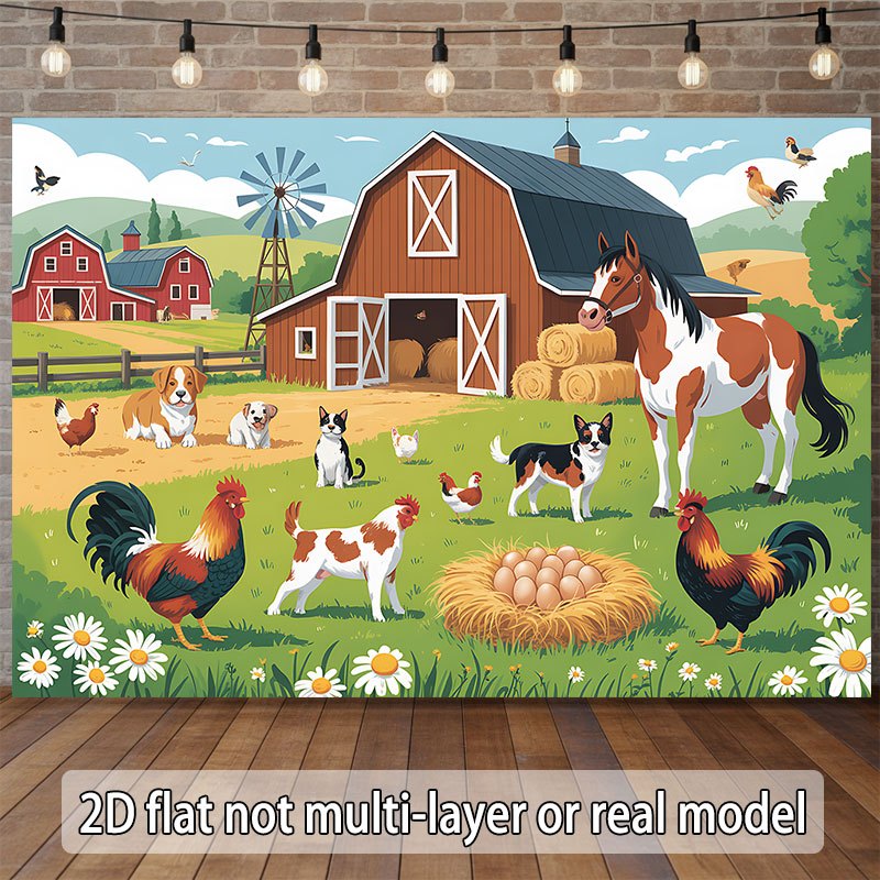 2D 평면 디자인, 농장 동물과 농산물을 담은 일체형  - Agriculture Farming School 리뷰 및 가격